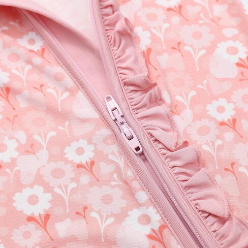 JunNeng 2Pcs Baby Girl Bamboo from Viscose Sleeper with Mitten Cuffs, Footless Ruffle Comfy Zippy Romper, Sleep N' Play Pjs in Kuwait