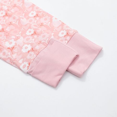 JunNeng 2Pcs Baby Girl Bamboo from Viscose Sleeper with Mitten Cuffs, Footless Ruffle Comfy Zippy Romper, Sleep N' Play Pjs in Kuwait