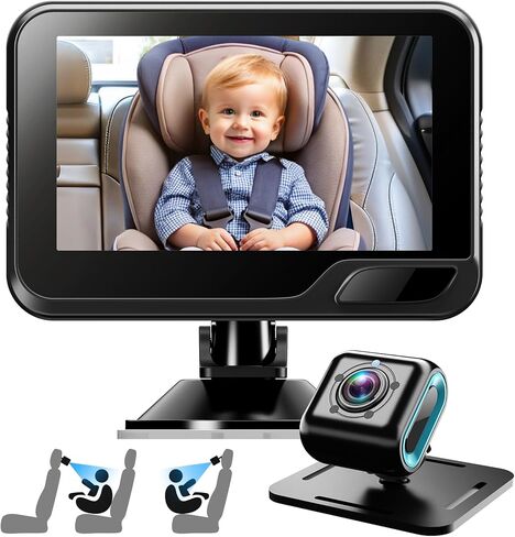 Baby Car Camera 4.3" HD Night Vision Baby Car Mirror- 1080P Rear Facing Baby Monitor with 120° Wide Angle, Safe Driving for New Parents in Saudi Arabia