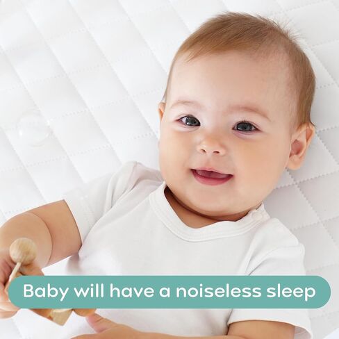 Waterproof Crib Mattress Protector 2 Pack, Crib Mattress Cover Fitted for Baby Bed, Ultra Soft&Washable Toddler Mattress Protector, White-Diamond 52"x28" in Saudi Arabia