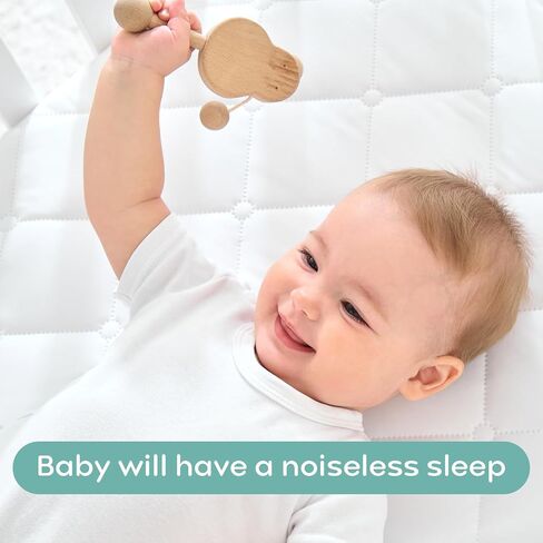 Waterproof Crib Mattress Protector 2 Pack, Crib Mattress Cover Fitted for Baby Bed, Ultra Soft&Washable Toddler Mattress Protector, White-Diamond 52"x28" in Saudi Arabia