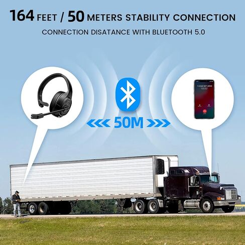 EKSA Wireless Headset, Bluetooth 5.2 Headset with Noise Cancelling Microphone & USB Dongle, 55H Playtime On Ear Headphone for Home Office, Remote Work, Call Center, Suitable for Phone PC Laptop Tablet in Kuwait