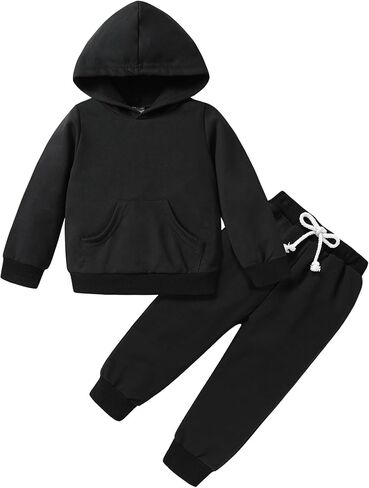 Happy Town Baby Fall Outfits for Girl Boy Long Sleeve Hoodie Top and Long Sweatpants Set Toddler Sweatsuit in Kuwait