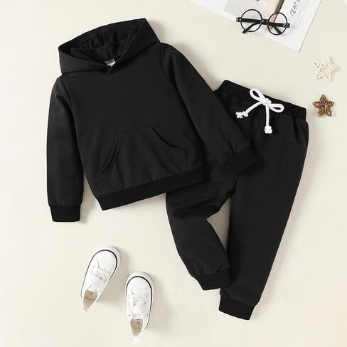 Happy Town Baby Fall Outfits for Girl Boy Long Sleeve Hoodie Top and Long Sweatpants Set Toddler Sweatsuit in Kuwait