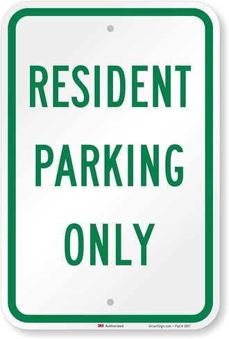 SmartSign "Resident Parking Only" Sign | 12" x 18" 3M Engineer Grade Reflective Aluminum in Saudi Arabia