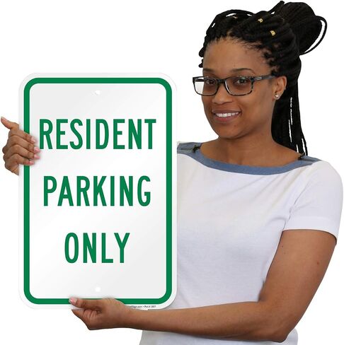 SmartSign "Resident Parking Only" Sign | 12" x 18" 3M Engineer Grade Reflective Aluminum in Saudi Arabia