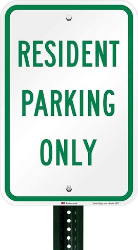 SmartSign "Resident Parking Only" Sign | 12" x 18" 3M Engineer Grade Reflective Aluminum in Saudi Arabia