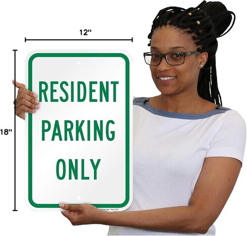 SmartSign "Resident Parking Only" Sign | 12" x 18" 3M Engineer Grade Reflective Aluminum in Saudi Arabia