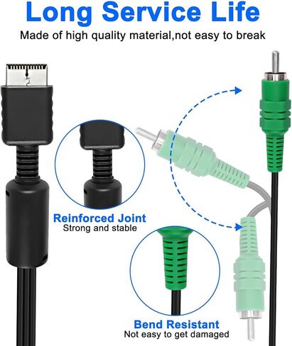 XMSJSIY Component AV Cable for PS2 PS3 AV HDTV Wire Multi Out Video Audio Cable YPbPr Component for Playstation2/3 HDTV EDTV Connector Cord - 1.8M in Saudi Arabia
