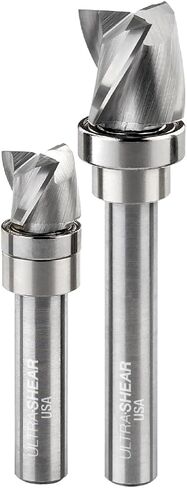 Inlay Clearing Router Bit, 8MM Shank, 16MM Cut Diameter, Removeable Pattern Bearing, Carbide Head, 3 FL, USA Made - US81616CPB in Saudi Arabia