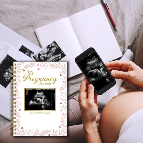 Pregnancy Journal Memory Book - 82 Pages Hardcover Pregnancy Book, Pregnancy Planner, Pregnancy Journals for First Time Moms, Baby Memory Book, Mom Book Diary, Ultrasound Baby Book Memory (Red leaves) in Saudi Arabia