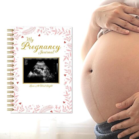Pregnancy Journal Memory Book - 82 Pages Hardcover Pregnancy Book, Pregnancy Planner, Pregnancy Journals for First Time Moms, Baby Memory Book, Mom Book Diary, Ultrasound Baby Book Memory (Red leaves) in Saudi Arabia