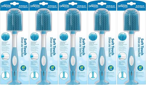 Dr. Brown's Soft Touch No Scratch Baby Bottle Cleaning Brush, Nipple Cleaner & Suction Cup Base for Easy Storage, BPA Free, Gray in Saudi Arabia