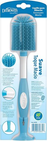Dr. Brown's Soft Touch No Scratch Baby Bottle Cleaning Brush, Nipple Cleaner & Suction Cup Base for Easy Storage, BPA Free, Gray in Saudi Arabia
