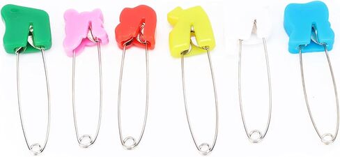 Stainless Steel Diaper Pins with Plastic Safety Locks, Assorted Color Nappy Sewing Knitting Fabric Pins, Suitable for Baby Adult Cloth Traditional Diapers (6 Colorful Animal Head in Saudi Arabia