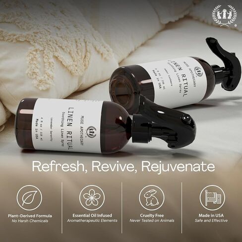 Muse Bath Apothecary Pillow Ritual - Aromatic, Calming and Relaxing Pillow Mist, Linen and Fabric Spray - Infused with Natural Aromatherapy Essential Oils - 8 oz, Fresh Snow in Saudi Arabia