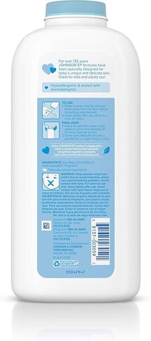 بودرة جونسون للأطفال مع نشا الذرة المشتق طبيعيًا والصبار وفيتامين E، لا تسبب الحساسية، 22 أونصة in Kuwait