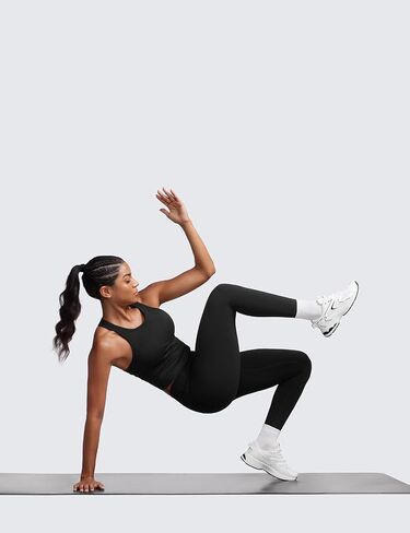 حمالة صدر رياضية للسيدات من CRZ YOGA برقبة عالية ومضلعة بدون خياطة - قميص بدون أكمام مبطن بظهر ريسر مع حمالة صدر مدمجة باللون البحرية الفرنسية مقاس صغير in Saudi Arabia