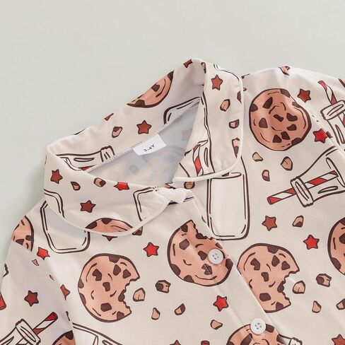 Multitrust Baby Girls Ruffled Cotton Pajamas Set Long Sleeve Button Down Shirts and Flared Pants Matching Pj Sets Sleepwear in Saudi Arabia