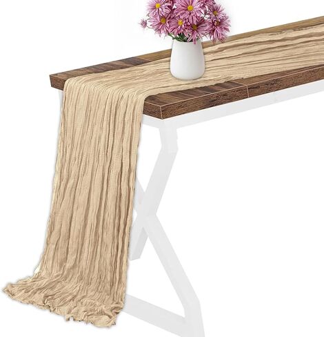 Cheesecloth Table Runner 120 Inch 10 Ft Gauze Semi-Sheer Boho Rustic Dusty Pink Cheese Cloth Table Runner for Wedding Baby Shower Decoration Bridal Shower Sheer Centerpiece Home Decorations in Saudi Arabia
