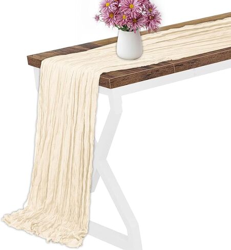 Cheesecloth Table Runner 120 Inch 10 Ft Gauze Semi-Sheer Boho Rustic Dusty Pink Cheese Cloth Table Runner for Wedding Baby Shower Decoration Bridal Shower Sheer Centerpiece Home Decorations in Saudi Arabia