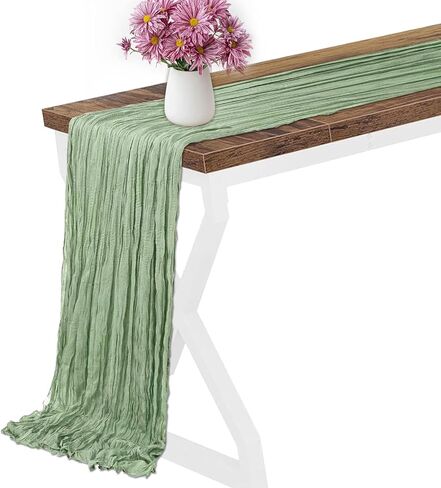 Cheesecloth Table Runner 120 Inch 10 Ft Gauze Semi-Sheer Boho Rustic Dusty Pink Cheese Cloth Table Runner for Wedding Baby Shower Decoration Bridal Shower Sheer Centerpiece Home Decorations in Saudi Arabia