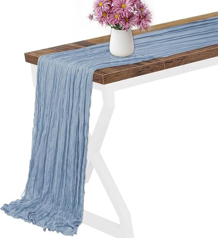 Cheesecloth Table Runner 120 Inch 10 Ft Gauze Semi-Sheer Boho Rustic Dusty Pink Cheese Cloth Table Runner for Wedding Baby Shower Decoration Bridal Shower Sheer Centerpiece Home Decorations in Saudi Arabia