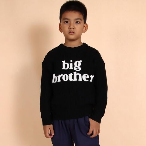 Ritatte Big Brother Knit Sweater Toddler Baby Boys Embroidery Letter Knitted Warm Pullover Sweatshirt Fall Winter Clothes in Kuwait