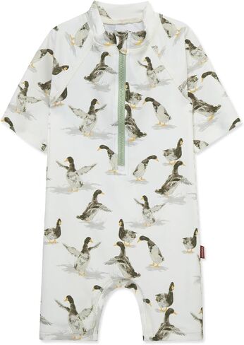 Milkbarn One Piece Swimsuit, Short Sleeve Zipper Bathing Suit for Infant Baby Boy Girl, Toddler Rash Guard Swimwear, Duck in Kuwait