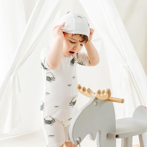 Milkbarn One Piece Swimsuit, Short Sleeve Zipper Bathing Suit for Infant Baby Boy Girl, Toddler Rash Guard Swimwear, Duck in Saudi Arabia