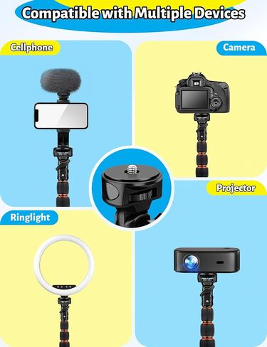 72" Tripod for iphone, Phone Tripod Compatible with Smartphone/Camera/Gopro, Cellphone Tripod with Remote,Phone & Camera Travel Tripod Stand for Video Recording Selfies Vlogging in Kuwait
