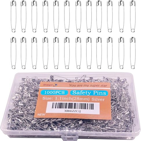 Safety Pins, 600PCS-1.5Inch Small Safety Pins, Rust-Resistant Nickel Plated Steel, Sharp Edge Safety Pin for Clothes, Sewing, Arts & Craft, 38mm Decorative Safety Pins (Silver) in Saudi Arabia