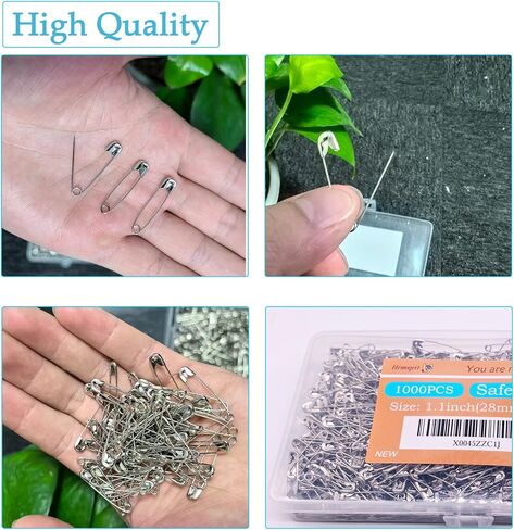Safety Pins, 600PCS-1.5Inch Small Safety Pins, Rust-Resistant Nickel Plated Steel, Sharp Edge Safety Pin for Clothes, Sewing, Arts & Craft, 38mm Decorative Safety Pins (Silver) in Saudi Arabia
