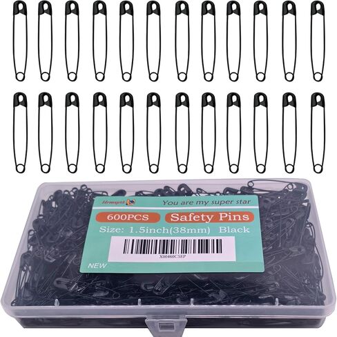 Safety Pins, 600PCS-1.5Inch Small Safety Pins, Rust-Resistant Nickel Plated Steel, Sharp Edge Safety Pin for Clothes, Sewing, Arts & Craft, 38mm Decorative Safety Pins (Silver) in Saudi Arabia