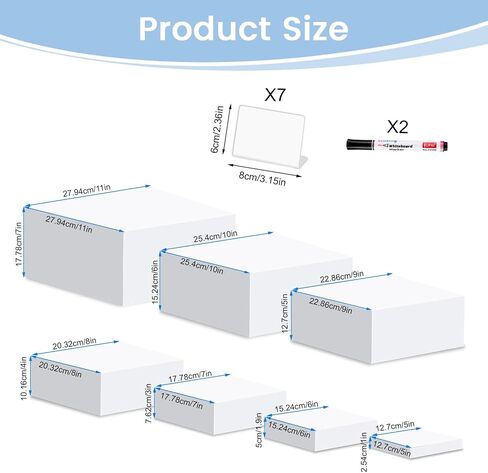 Risers Display Stands Buffet Racks, Food Racks for Buffets Hollow Bottom, White Acrylic Display Stands, Suitable for Displaying Desserts, Jewellery, Decorative Displays.3PCS 6''x7''x8'' in Saudi Arabia