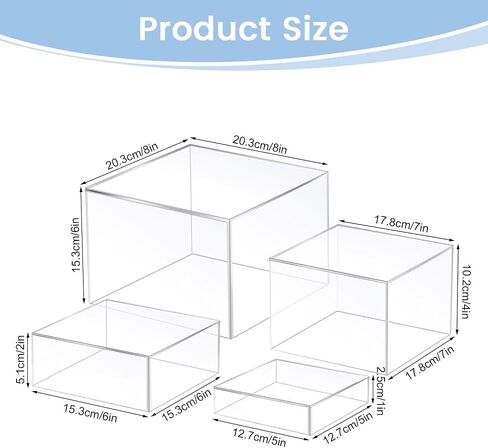 Risers Display Stands Buffet Racks, Food Racks for Buffets Hollow Bottom, White Acrylic Display Stands, Suitable for Displaying Desserts, Jewellery, Decorative Displays.3PCS 6''x7''x8'' in Saudi Arabia