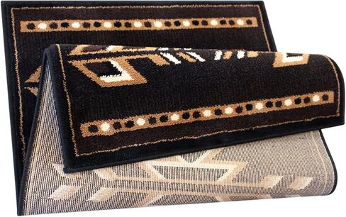 سجادة منطقة جنوب غربية ريفية من مجموعة Flash Furniture Amado - ألياف أوليفين بنية غير قابلة للتساقط - 2 × 7 بوصة - دعامة من الجوت - غرفة النوم، غرفة المعيشة، المدخل in Saudi Arabia
