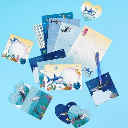 WERNNSAI Kids Stationery Set Flamingo Girls Stationery Set Teens Summer Penpal Kit Pink Paper Letter Writing Set Stationery Writing Sheets with Envelopes,Greeting Cards, Stickers, Pen, Girls Gift in Saudi Arabia