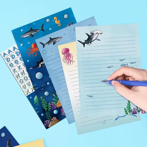 WERNNSAI Kids Stationery Set Flamingo Girls Stationery Set Teens Summer Penpal Kit Pink Paper Letter Writing Set Stationery Writing Sheets with Envelopes,Greeting Cards, Stickers, Pen, Girls Gift in Saudi Arabia