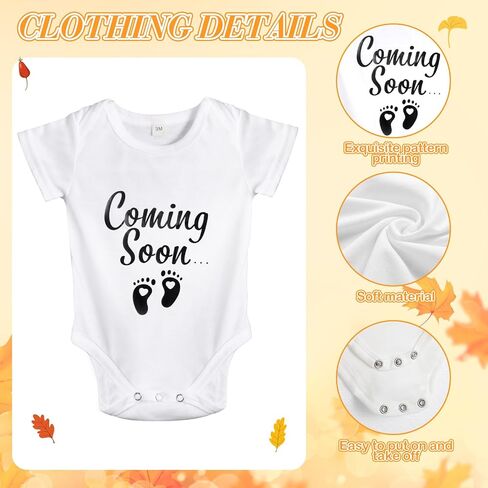 17 Pcs Fall Pregnancy Announcement Set Baby Announcement Idea Pregnancy Reveal, Newborn Bodysuit Bootie Wood Block Prop Bead Pumpkin Maple Leaves Letter Board Kit for Coming Soon Baby in Saudi Arabia