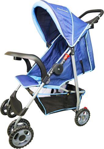AmorosO Single Stroller - Baby Stroller with Four Wheels - Lightweight Stroller - Convertible Stroller with Extra Storage Space - Foldable Stroller with Sun Protection Hood Cover (Blue) in Saudi Arabia