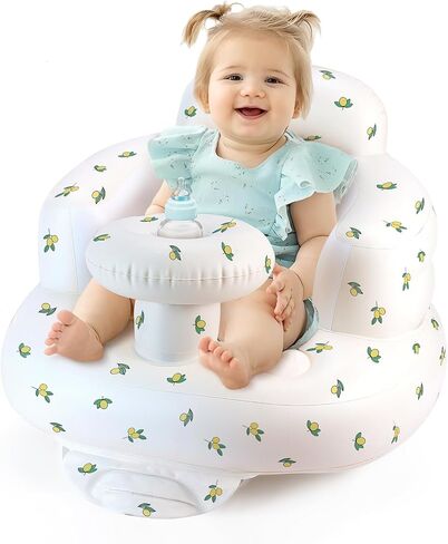 Inflatable Baby Seat for Babies 3-36 Months, Tooktro Blow Up Floor Chair with Built-in Air Pump for Sitting Support, Perfect for Summer and Beach Travel, Inflatable Baby Chair (Bear) in Saudi Arabia