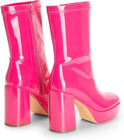 أحذية DREAM PAIRS النسائية متوسطة الساق من Gogo ذات كعب عالٍ مكتنز ومقدمة مربعة للكاحل in Saudi Arabia