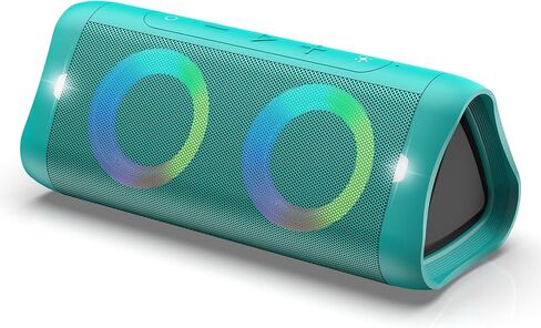 DONOW Bluetooth Speaker with Lights, 30W Stereo Sound, Deep Bass, IPX5 Waterproof, 20H Playtime, Portable Wireless Speaker with Built-in Mic, for Party, Home, Outdoor, Beach(Black) in Saudi Arabia