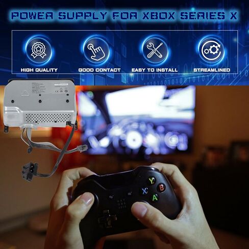 مصدر طاقة داخلي من RANSOTO متوافق مع Xbox Series X، محول طاقة داخلي لوحدة التحكم في الألعاب مع سلك طاقة 100-127 فولت، 200-240 فولت محول تيار متردد (قابس أمريكي) in Saudi Arabia