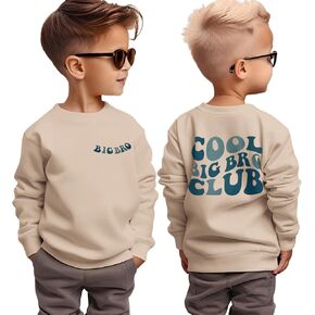 BOUTIKOME Big Brother Sweatshirt Toddler Baby Boy Cool Big Bro Club Shirts Announcement Pullover Long Sleeve Fall Tops
