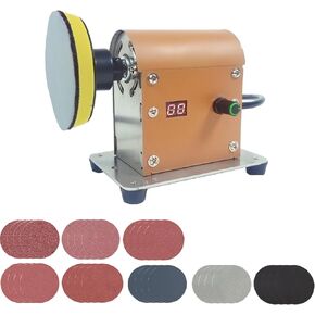 Electric Resin Polishing Machine, Adjustable Speed&Low Noise Resin Sanding and Polishing Kit with 32 PCS Sandpaper Sheets for Wood, Jewel, Plastics and Metal Polishing,DIY Crafts