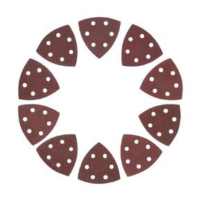 50pcs Mouse Sander Detail Sandpaper - [ 40-1000 Grit, 3-1/2"] Triangle Hook and Loop Assorted Sanding Pads Sheet for Wood Furniture Polishing Use | 6 Hole, Aluminum Oxide