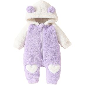 Newborn Baby Girl Boy Clothes Bear Onesie Long Sleeve Snowsuit Hooded Romper Cute Winter Clothes