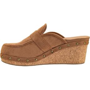 Corkys Footwear Just Precious 2.5-Inch Heel Wedges Black, Memory Foam Insoles, Slip-On Design, Chic Buckle & Stud Accents, Closed-Toe